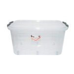 Cutie depozitare 50L cu capac si roti din plastic transparenta Cod:DISLK04