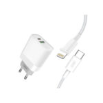 Incarcator retea USB/USB-C, Quick Charge QC3.0 20W cu cablu  compatibil Lighting (Iphone  ) Cod:XO-L64-NB113