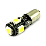Bec led BA9S TV lumina alba 5SMD CANBUS  24V  90125CAN