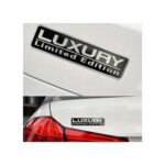 Ornament metalic auto Luxury crom cu negru 7.5x1.5 cm Cod: JST-01 - imagine 3