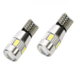 Bec pozitie T10 canbus 6SMD + lupa in varf 5630 12V lumina galbena 70326Y-12V