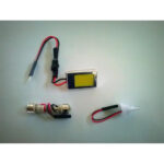 Placa LED COB 2W cu 2 adaptoare: T10, sofit si BA9S 12V