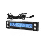 Termometru digital interior-exterior cu ceas Cod: 7036 - imagine 3