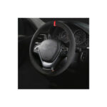 Husa volan auto imitatie alcantara cu ac si ata marime m negru Cod: WK-1002 - imagine 2