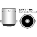 Bec cireasa 3W COB BA15S lumina rosie 12V ( Tip vechi SIMETRIC ) 56266R-12V - imagine 2