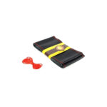 Husa volan cu ac si ata din piele cu gaurele marime 2XL  latime 11,5cm culoare Negru+cusatura Rosie Cod: LUXFST01