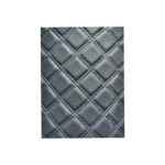 Material imitatie piele tapiterie romb cu gaurele  negru/cusatura bej Cod: Y02NB