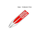 Set 2 ornamente metalice auto Turbo crom cu rosu Cod: JST-03