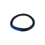 Husa volan piele cu gaurele  Marime -M culoare  negru+albastru Cod: K436
