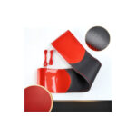 Husa volan cu ac si ata din piele cu gaurele marime M, culoare rosu+carbon si cusatura rosie  PREMIUM Cod: LUXFST02 - imagine 2