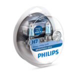 Set 2 Becuri auto far halogen Philips H7 White Vision Ultra + 2 becuri T10 ( W5W )