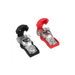 Set 2 borne pentru baterie auto din aluminiu dur exolat invelite in cauciuc, negru-rosu Cod: RAZ317