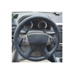 Husa volan cu ac si ata piele cu gaurele marime M 38cm negru Premium Cod: LUXFST01 - imagine 3