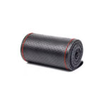 Husa volan cu ac si ata piele cu gaurele marime M 38cm negru cusatura rosie Premium Cod: LUXFST01 - imagine 2