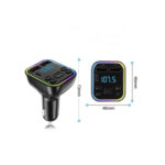 Modulator FM auto Bluetooth 5.0 Type-C dual USB 3.1A incarcare rapida RGB afisaj LED Cod: RAZ152 - imagine 5