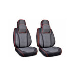 Huse scaune auto universale fractionate 9D  Premium fata si spate negru cusatura rosie Cod: HNG1407-5 - imagine 4