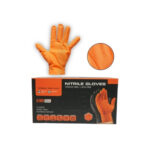 Manusi nitril portocalii nepudrate diamond grip marimea S 100 bucati Cod: BK90033 - imagine 3