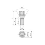 Prezon janta auto M14x1.25 27mm con drept negru cheie HEX17 Cod: B185 - imagine 2