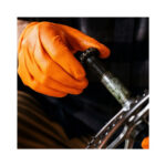 Manusi nitril portocalii nepudrate diamond grip marimea S 100 bucati Cod: BK90033 - imagine 4