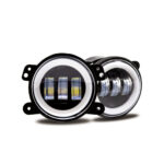Set proiectoare  LED auto 30W 6500LM cu angel eyes alb rece galben 12V  4 inch Cod: ZC-FOGY1 - imagine 2