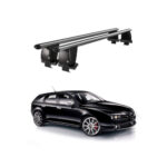 Bare transversale portbagaj auto aluminiu compatibile plafon neted Alfa Romeo 159 Sportcombi  2006-2013 argintii sau negre Cod: CB200101 Kit-109