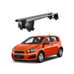Bare transversale portbagaj auto aluminiu compatibile plafon neted Chevrolet Aveo T300 Hatchback 2012-2016 argintii sau negre Cod: CB200101 Kit-101