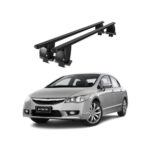 Bare transversale portbagaj auto aluminiu compatibile plafon neted Honda Civic VIII Sedan 2006-2011 argintii sau negre Cod: CB200101 Kit-108 - imagine 2